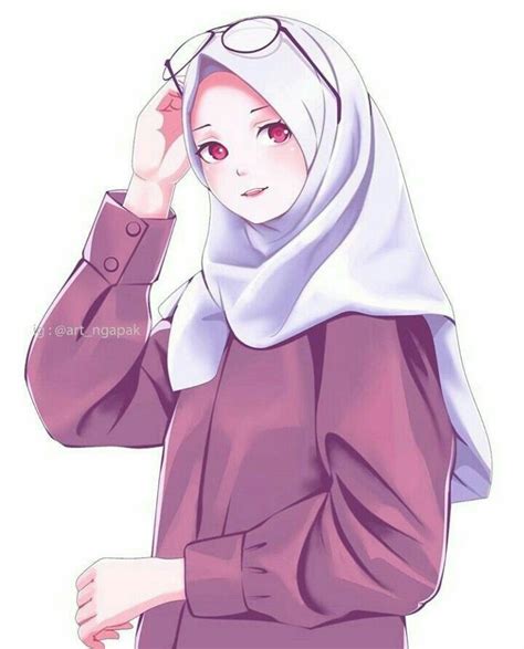 Pin By Hijab Fashion On Anime Kartun Hijab Muslimah Pretty Anime Girl