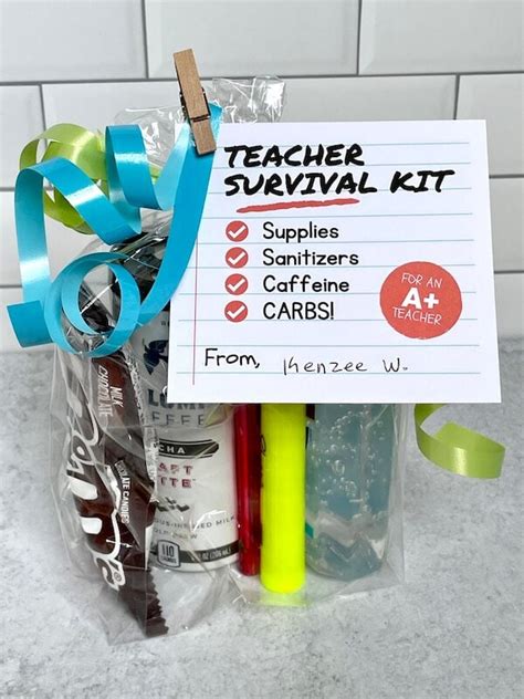 Make A Teacher Survival Kit Awesome Ideas And Free Printable T Tag