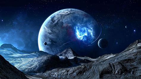 1290x2796px 2k Free Download Moon Space Galaxy Starry Sky Background