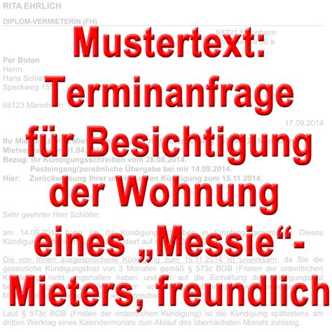 Wer einen besichtigungstermin für eine wohnung bekommt, ist der eigenen wohnung schon ein gutes stück näher gekommen. Mustertext: Vereinbarung Besichtigungstermin Wohnung ...