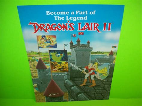 Dragons Lair 2 Arcade Flyer Original Nos Laser Game Leland Rare Fantasy