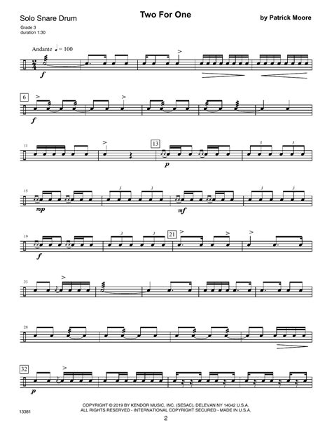 Intermediate Solos For Snare Drum Sheet Music Patrick Moore