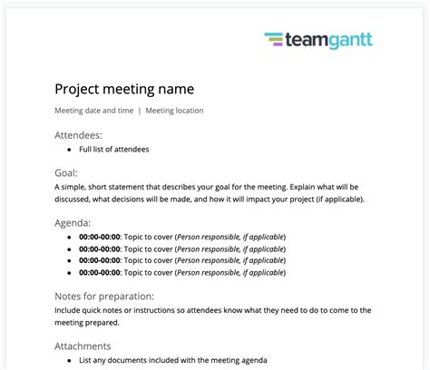 Free Meeting Agenda Template And Examples