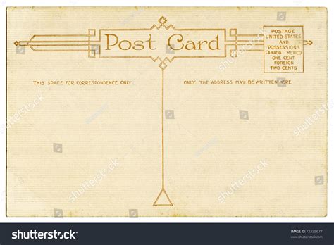 Antique Postcard Back Stock Photo 72335677 Shutterstock