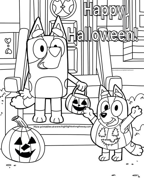 Bluey Halloween Coloring Page