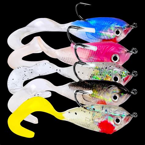 10pc Hot Soft Lures 2 Length Fishing Lure 5g Weight Bait With 1 Hook