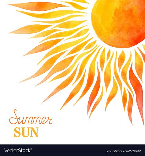 Watercolor Summer Sun Background Royalty Free Vector Image