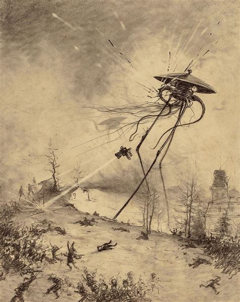 Martian Fighting Machine Hit By Shell Painting By Henrique Alvim Correa Fine Art America