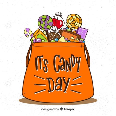 Free Vector Halloween Candy Bag Background