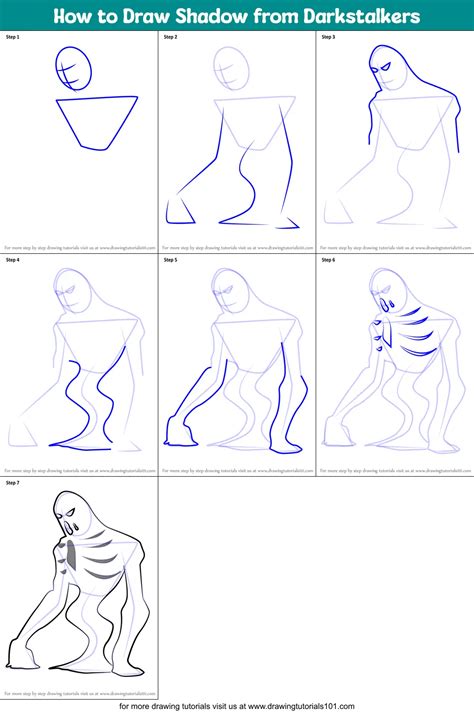How To Draw Shadow From Darkstalkers Printable Step By Step Drawing