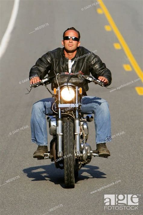 Man Riding His Harley Davidson Motorcycle Stock Photo Picture And Royalty Free Image Pic