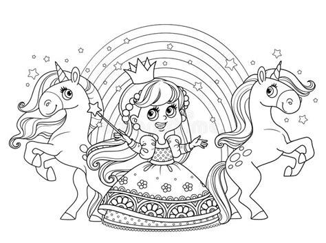 Unicorn Rainbow Princess Coloring Pages Coloring Pages