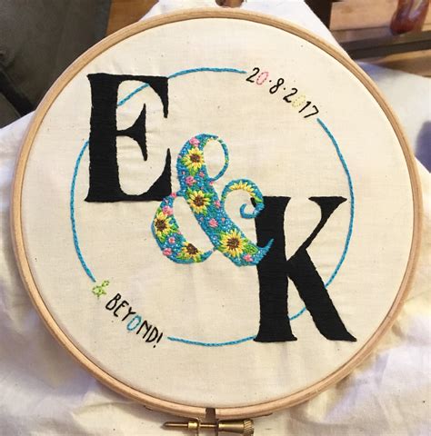 We researched the best wedding gifts at all different price points. Made a wedding gift for a coworker, first attempt at proper flowers : Embroidery