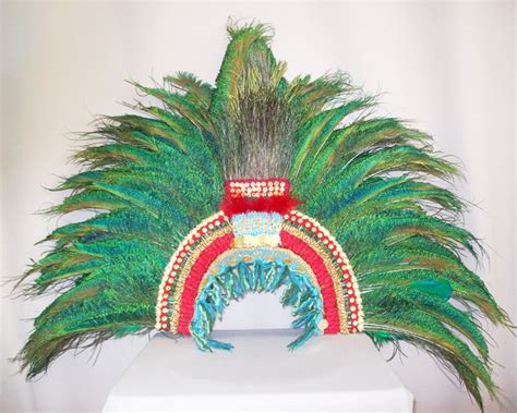 Montezuma Penacho Aztec Feather Headdress Mexican Mayan Moctezuma