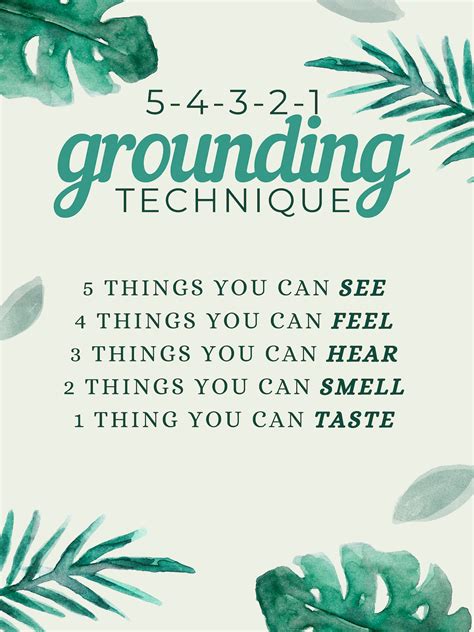 5 4 3 2 1 Grounding Free Printable