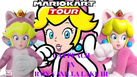 Mario Kart Tour Cat Peach In Rmx Vanilla Lake 1r Youtube