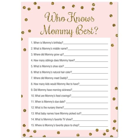 Buy Who Knows Mommy Best Baby Shower Game 24 Count