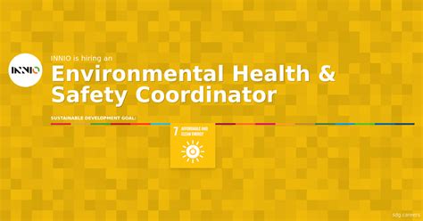Environmental Health And Safety Coordinator At Innio Sdgcareers