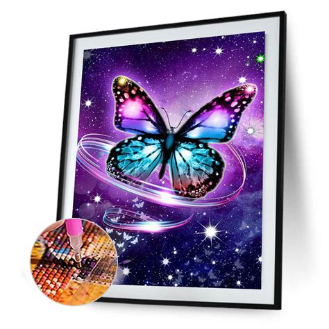 Full Round Drill Diamond Painting 5d Butterfly Flowers Poster Kit