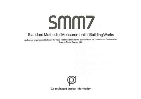 Smm7 Standard Method Of Measurement Of Building Works 7th Edition 1998