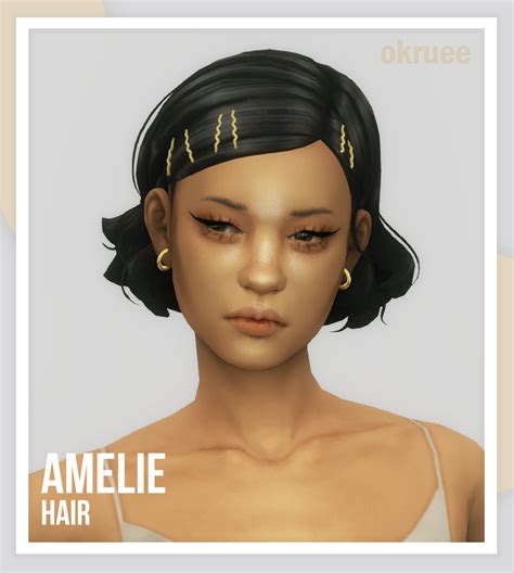 Amelie Hair Okruee Sims Hair Sims Sims 4