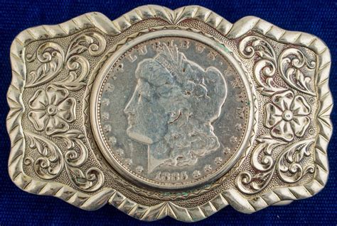 1885 Morgan Dollar Nickel Silver Belt Buckle