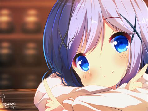 Desktop Wallpaper Cute Face Of Anime Girl Blue Eyes