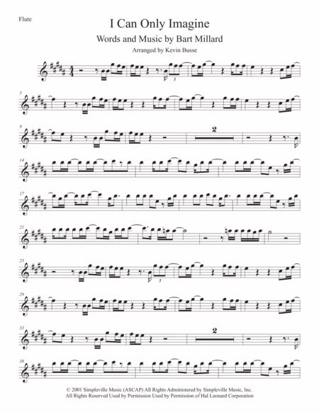 I Can Only Imagine Arr Kevin Busse Sheet Music Mercy Me Flute Solo