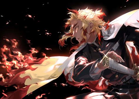 Download Fiery Blade of the Flame Hashira Rengoku Wallpaper