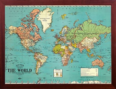 Framed World Maps World Maps