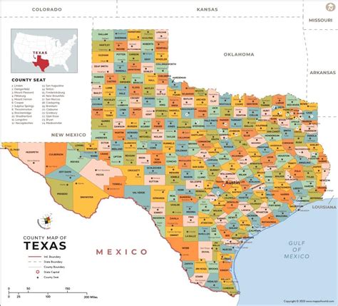 Printable Texas Counties Map