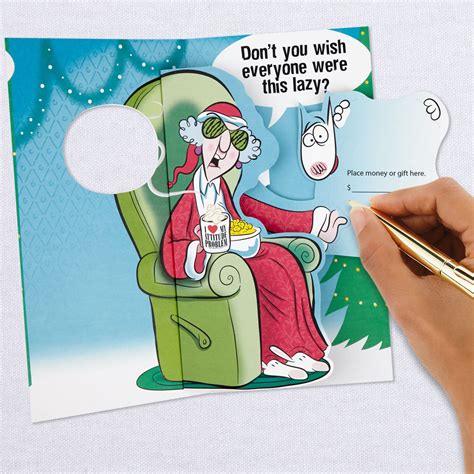 Maxine™ Too Lazy Funny Pop Up Money Holder Christmas Card Greeting