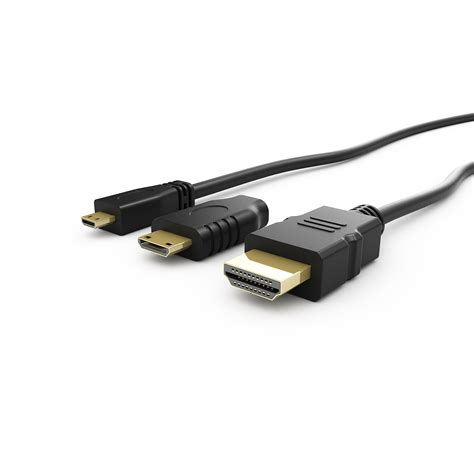 Hipstreet Micro HDMI Cable with Mini HDMI Adapter for Smartphones and ...