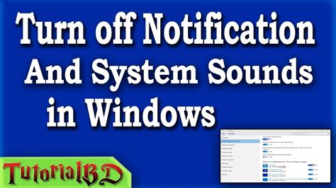 How To Turn Off Notification And System Sounds In Windows Youtube