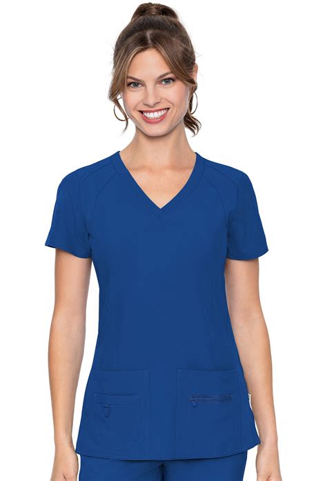 Med Couture Activate Refined Sport Knit Womens V Neck Scrub Top Mc8416