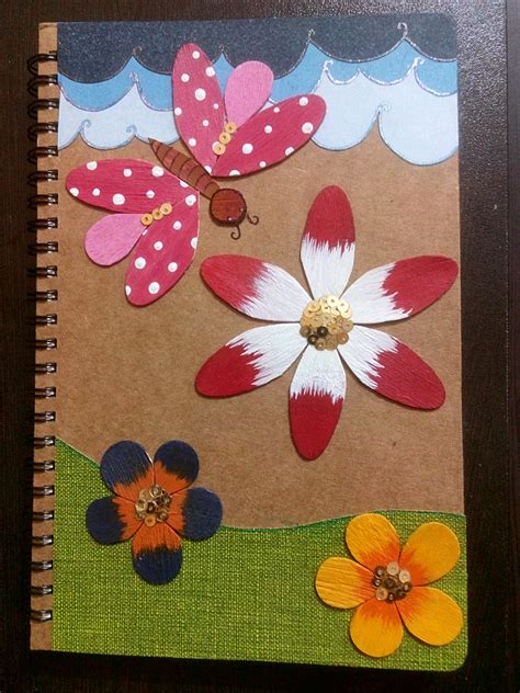 How To Decorate A Folder Or Diary With Wooden Ice Cream Spoons