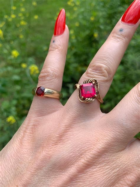Vintage 10k Yellow Gold Ruby Ring