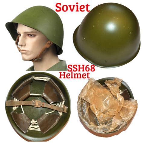 Ussr Soviet Combat Steel Helmet Ssh68 Russian Soldier Military Kaska