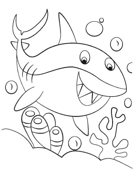 Baby shark coloring pages are a fun way for kids of all ages to develop creativity, focus, motor skills and color recognition. Baby Shark Coloring Page | Coloring Page Base