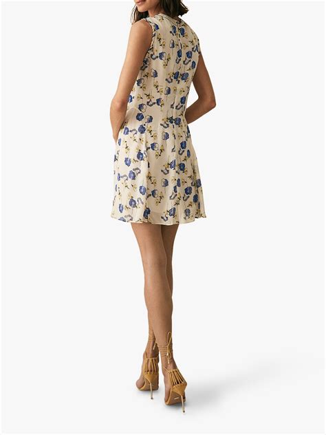 Reiss Mika Floral Dress Bluewhite