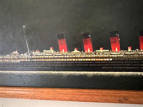 Painting Of The Ocean Liner Rms Mauretania On Her Maiden Voyage Ebay