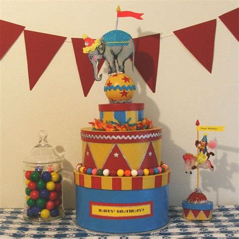 This Circus Centerpiece Measure 22 Inches High And Features Three