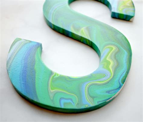 Marbled Monogram With Folkart Marbling Paints Amy Latta Creations