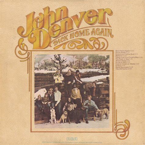 John Denver Back Home Again John Denver Album Cover Art John Denver Music