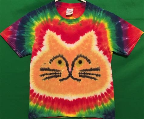 Tie Dye Cat T Shirt Shirt Hand Made Customizable Free Shipping Etsy