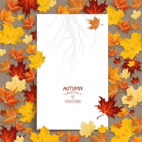 Blank Paper With Autumn Leaves Vector Eps Uidownload