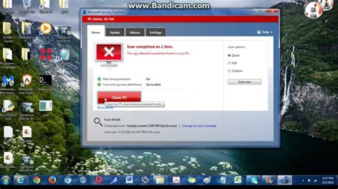 Eicar Test File Security Scan In Microsoft Security Essentials Youtube