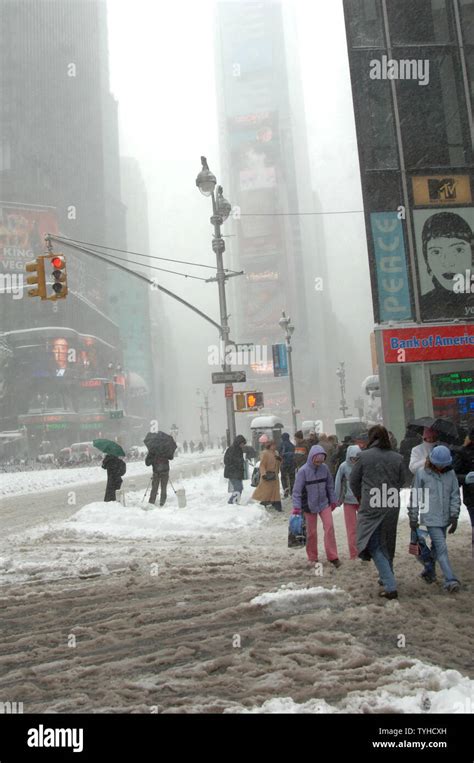 The Well Known View Of New Yorks Times Square District Is All But Obliterated On February 12