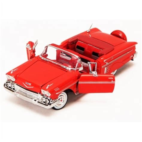 1 By 24 1958 Chevrolet Impala Diecast Car Model Red 1 Qfc