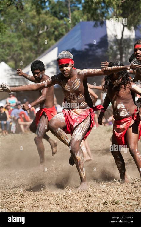 Indigenous Dancers Performing At The Laura Aboriginal Dance Festival Laura Queensland